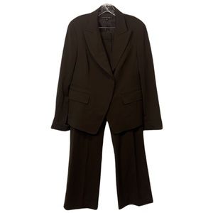 Lafayette 148 New York Brown Wool Pantsuit